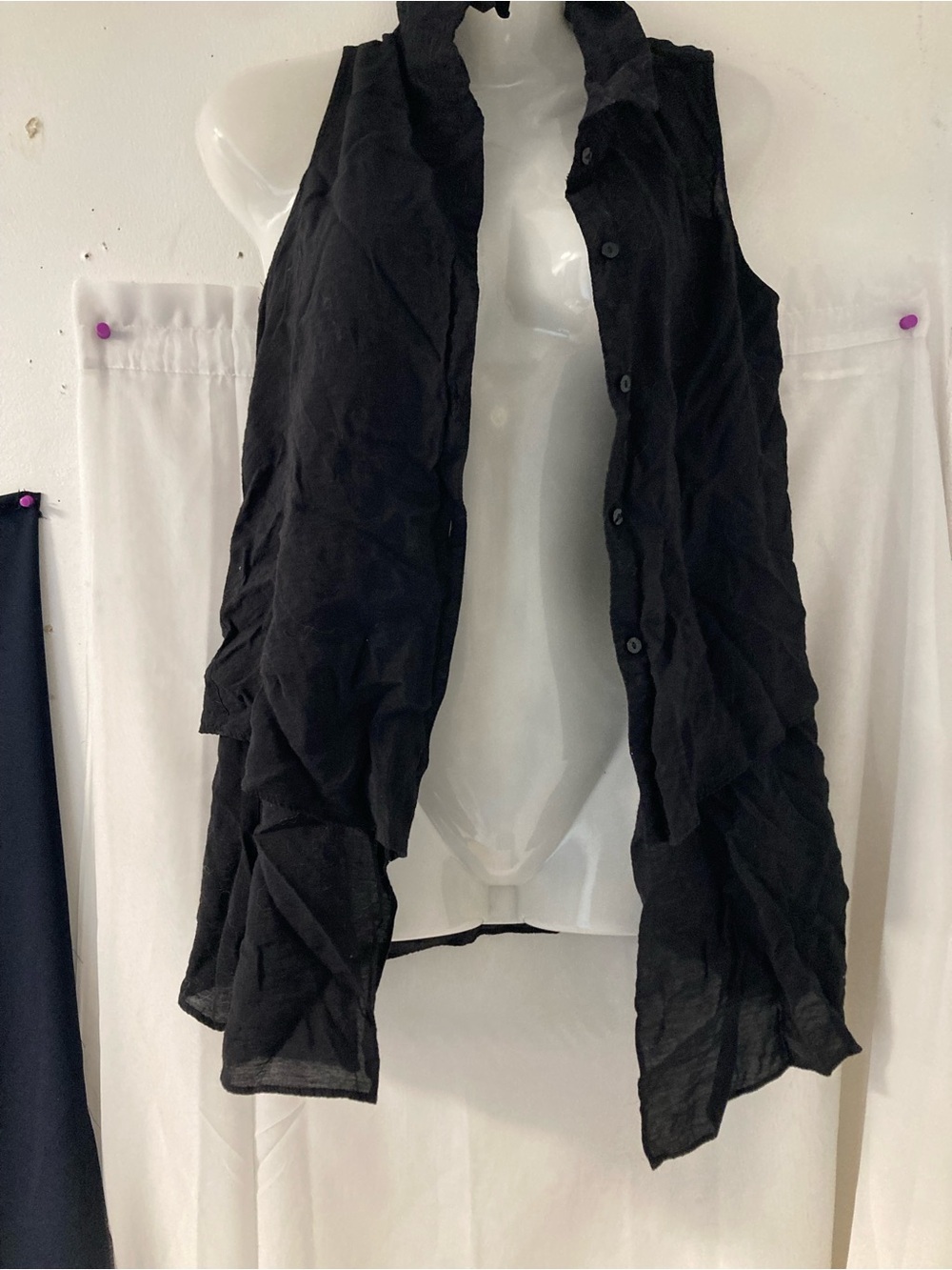 Nicole Benisti Point Zero Black Sleeveless Blouse S